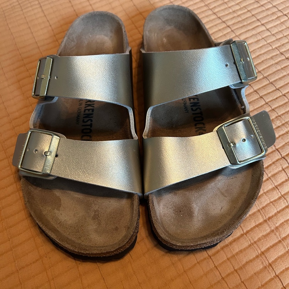 Birkenstock Arizona - Gold Birko-flor Size 38